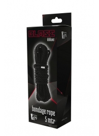 Черная веревка для шибари DELUXE BONDAGE ROPE - 5 м. - Dream Toys - купить с доставкой в Москве