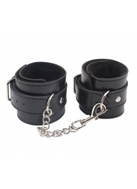 Черные оковы на ноги Obey Me Leather Ankle Cuffs - Chisa - купить с доставкой в Москве