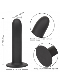 Черный силиконовый анальный стимулятор 7” Smooth Probe - 17,75 см. - California Exotic Novelties - купить с доставкой в Москве