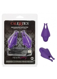 Фиолетовые виброзажимы для сосков Nipple Play Rechargeable Nipplettes - California Exotic Novelties - купить с доставкой #SOTBIT_REGIONS_UF_V_REGION_NAME#