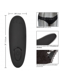 Черные кружевные трусики с вибромассажером Remote Control Panty Set L/XL - California Exotic Novelties