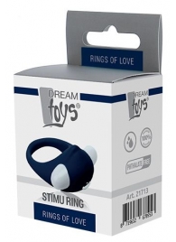 Гладкое синее эрекционное виброкольцо STIMU RING - Dream Toys - в Москве купить с доставкой