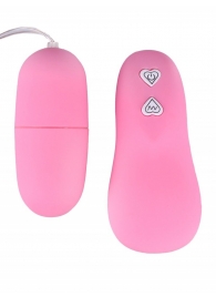 Нежно-розовое гладкое виброяйцо с пультом ДУ - Джага-Джага