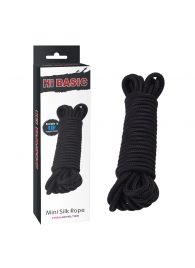 Хлопковая черная верёвка для любовных игр Mini Silk Rope - 10 м. - Chisa - купить с доставкой в Москве