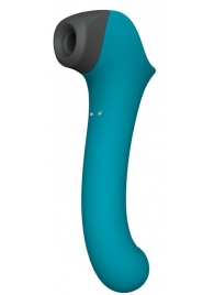 Бирюзовый вакуумный вибростимулятор с нагреваемой ручкой Halo 2 - 22,5 см. - Le Frivole