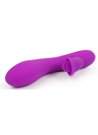 Фиолетовый рельефный вибратор-кролик QUEJOY - 25 см. - A-LOVING