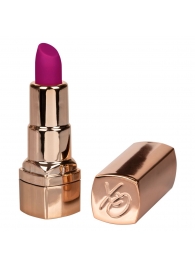 Золотистый вибратор-помада с пурпурным мягким кончиком Hide   Play Rechargeable Lipstick - California Exotic Novelties