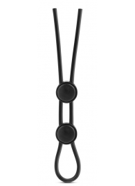 Черное двойное эрекционное лассо Silicone Double Loop Cock Ring - Blush Novelties - в Москве купить с доставкой