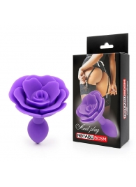 Фиолетовая гладкая анальная втулка-роза - Bior toys - купить с доставкой в Москве