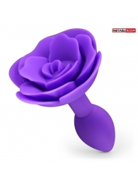 Фиолетовая гладкая анальная втулка-роза - Bior toys - купить с доставкой в Москве