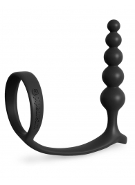 Черная анальная цепочка с эрекционным кольцом Ass-gasm Cockring Anal Beads - Pipedream - в Москве купить с доставкой