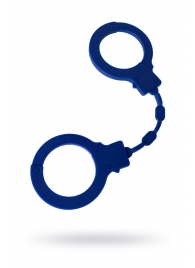 Синие силиконовые наручники  Штучки-дрючки - Штучки-дрючки - купить с доставкой в Москве