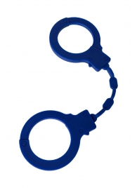 Синие силиконовые наручники  Штучки-дрючки - Штучки-дрючки - купить с доставкой в Москве