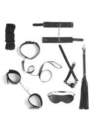 Черный эротический набор из 8 предметов - Сима-Ленд - купить с доставкой в Москве