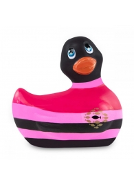Вибратор-уточка I Rub My Duckie 2.0 Colors с черно-розовыми полосками - Big Teaze Toys - купить с доставкой в Москве