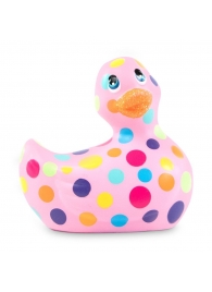 Розовый вибратор-уточка I Rub My Duckie 2.0 Happiness в разноцветный горох - Big Teaze Toys - купить с доставкой #SOTBIT_REGIONS_UF_V_REGION_NAME#