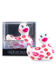 Белый вибратор-уточка I Rub My Duckie 2.0 Romance с розовым принтом - Big Teaze Toys - купить с доставкой #SOTBIT_REGIONS_UF_V_REGION_NAME#