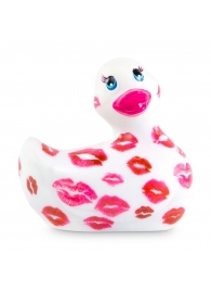 Белый вибратор-уточка I Rub My Duckie 2.0 Romance с розовым принтом - Big Teaze Toys - купить с доставкой #SOTBIT_REGIONS_UF_V_REGION_NAME#