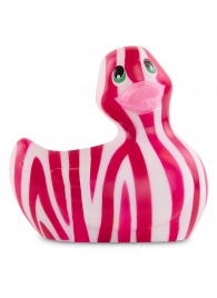 Вибратор-уточка I Rub My Duckie 2.0 Wild с розово-белым анималистическим принтом - Big Teaze Toys - купить с доставкой в Москве