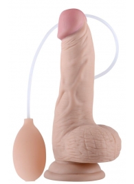 Телесный фаллоимитатор с имитацией эякуляции Soft Ejaculation Cock With Ball 8 - 17,8 см. - Lovetoy
