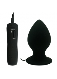 Черный виброплаг с выносным пультом Anal Plug XL - 11,4 см. - Howells