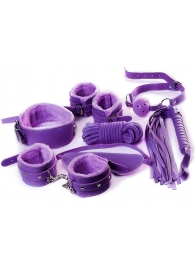 Фиолетовый набор БДСМ «Накажи меня нежно» с карточками - Штучки-дрючки - купить с доставкой в Москве