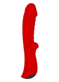 Красный вибромассажер 5  Silicone Wild Passion - 19,1 см. - Erokay