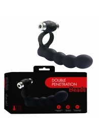 Черная вибронасадка для двойного проникновения Double Penetration Beads - Vandersex - купить с доставкой #SOTBIT_REGIONS_UF_V_REGION_NAME#