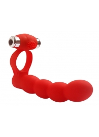 Красная вибронасадка для двойного проникновения Double Penetration Beads - Vandersex - купить с доставкой #SOTBIT_REGIONS_UF_V_REGION_NAME#