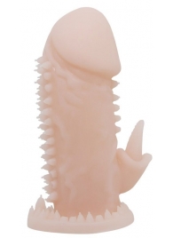Телесная насадка на пенис со стимулятором клитора - 11,5 см. - Baile - #SOTBIT_REGIONS_UF_V_REGION_NAME# купить с доставкой