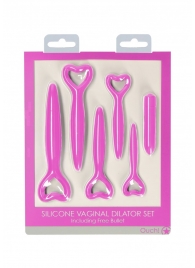 Набор розовых вагинальных расширителей с вибропулей Silicone Vaginal Dilator Set - Shots Media BV