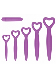 Набор фиолетовых вагинальных расширителей с вибропулей Silicone Vaginal Dilator Set - Shots Media BV