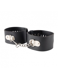 Черные гладкие наручники с металлическими вставками - Erozon - купить с доставкой #SOTBIT_REGIONS_UF_V_REGION_NAME#