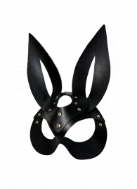 Черная кожаная маска зайки Miss Bunny - БДСМ Арсенал - купить с доставкой в Москве