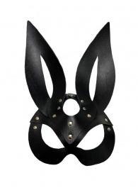 Черная кожаная маска зайки Miss Bunny - БДСМ Арсенал - купить с доставкой в Москве