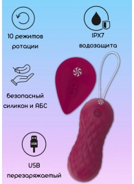 Бордовые вагинальные виброшарики с пультом ДУ Dea - 8,3 см. - Lola toys
