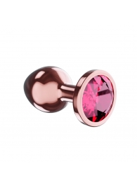 Пробка цвета розового золота с малиновым кристаллом Diamond Ruby Shine S - 7,2 см. - Lola Games - купить с доставкой в Москве