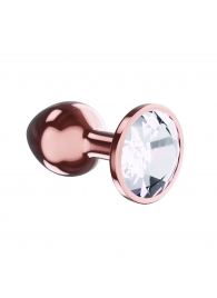 Пробка цвета розового золота с прозрачным кристаллом Diamond Moonstone Shine L - 8,3 см. - Lola Games - купить с доставкой в Москве