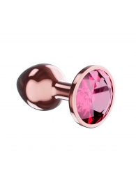 Пробка цвета розового золота с малиновым кристаллом Diamond Ruby Shine L - 8,3 см. - Lola Games - купить с доставкой в Москве