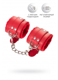 Красные наручники Anonymo из искусственной кожи - ToyFa - купить с доставкой в Москве