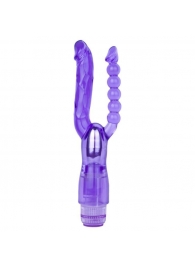 Фиолетовый анально-вагинальный вибратор Extreme Dual Vibrator - 25 см. - Me You Us