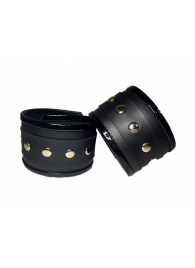 Черные наручники из эко-кожи - БДСМ Арсенал - купить с доставкой #SOTBIT_REGIONS_UF_V_REGION_NAME#