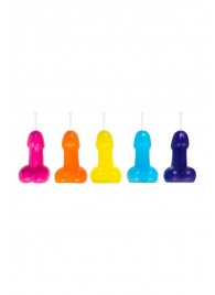 Набор из 10 разноцветных свечей «Мини пенис» - Impirante - купить с доставкой в Москве