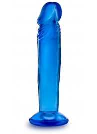 Синий анальный фаллоимитатор Sweet N Small 6 Inch Dildo With Suction Cup - 16,5 см. - Blush Novelties