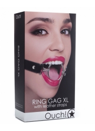 Расширяющий кляп Ring Gag XL с чёрными ремешками - Shots Media BV - купить с доставкой в Москве