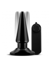 Черная анальная пробка с вибрацией Basic Vibrating Anal Pleaser - 10,2 см. - Blush Novelties