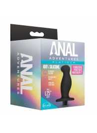 Черный анальный вибромассажёр Silicone Vibrating Prostate Massager 02 - 10,8 см. - Blush Novelties - в Москве купить с доставкой