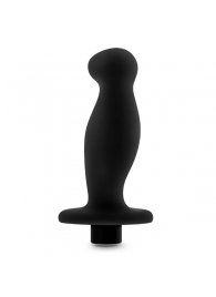 Черный анальный вибромассажёр Silicone Vibrating Prostate Massager 02 - 10,8 см. - Blush Novelties - в Москве купить с доставкой