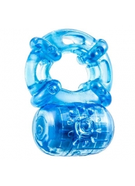 Голубое эрекционное виброкольцо Reusable 5 Function Cock Ring - Blush Novelties - в Москве купить с доставкой