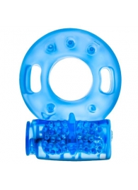 Голубое эрекционное виброкольцо Reusable Cock Ring - Blush Novelties - в Москве купить с доставкой